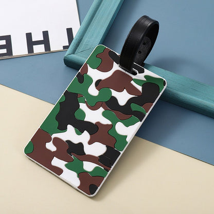 Geometric Shapes Raised 3D Soft PVC Luggage Tag For Suitcase Travel Baggage Identification