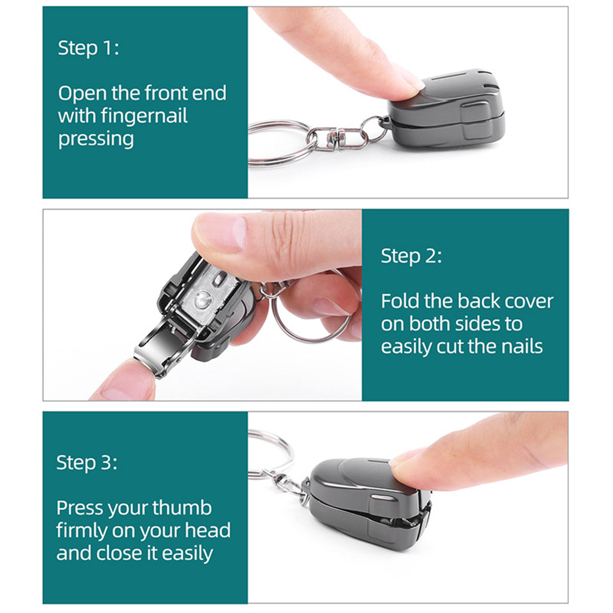 Portable Mini Stainless Steel Nail Clipper Keychain