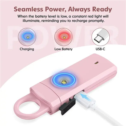130dB Outdoor Rechargeable Safety Alarm for Womenn