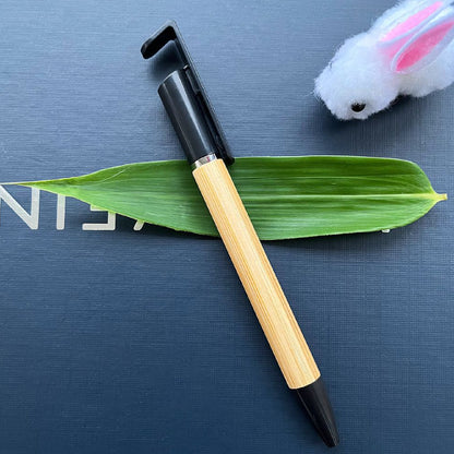 Bamboo Ballpoint Pen Eco Friendly Pen with Phone Holder Buckle for Phone