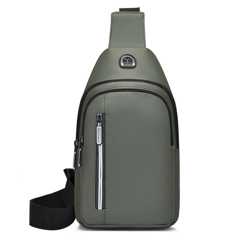 Daily Crossbody Bags Sling Backpack Oxford Chest Bag With Earphone Hole