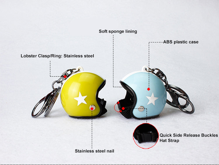 Custom Star Motorcycle Helmet Keychain Phone Pendant Bag Keyring Bag Pendant Charm Accessories