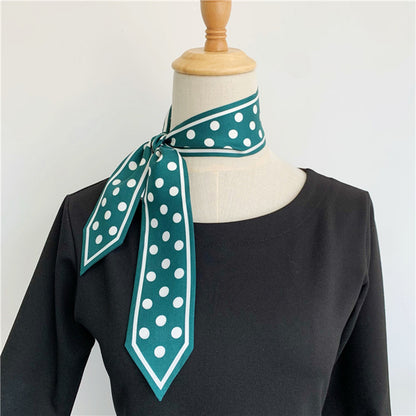 Custom 35" x 2.4" 100% Silk Neck Scarf Twill Silk Ribbons Handbag Wrap