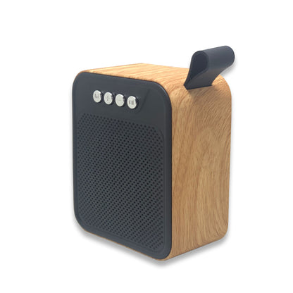 400 mAh Wood Grain Square Portable Mini Speaker