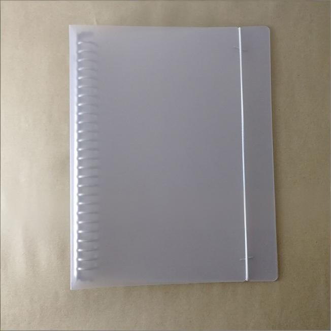B5 Clear Hard Cover Round Ring Binders 26-Ring Binder Document Folder W/ Elastic Band