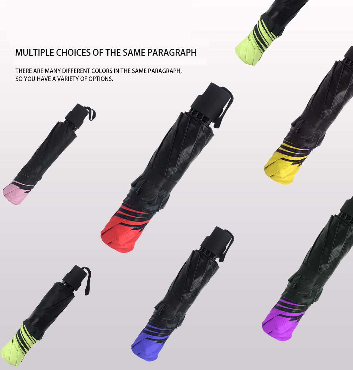 Portable Travel Triple Folding Umbrella Manual Open Umbrella
