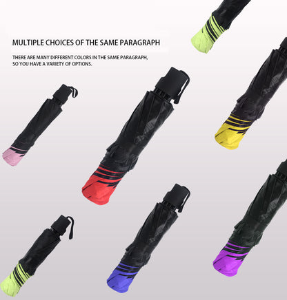 Portable Travel Triple Folding Umbrella Manual Open Umbrella