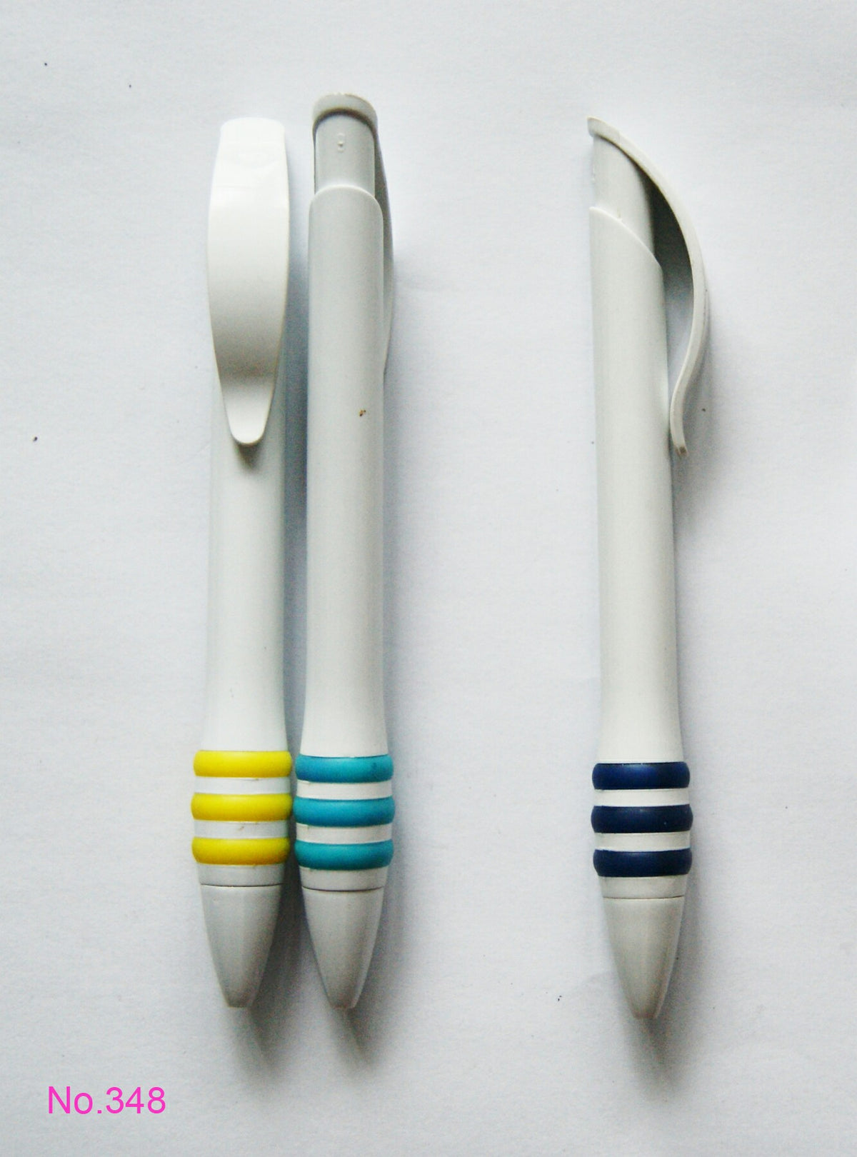 White Solid Retractable Ballpoint Pen w/Soft Comfort Grip