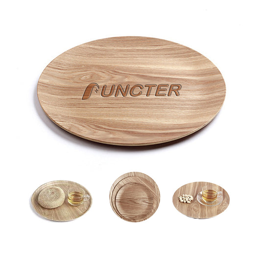 Wooden Serving Tray Round Multi-Purpose Dish 10"Diameter