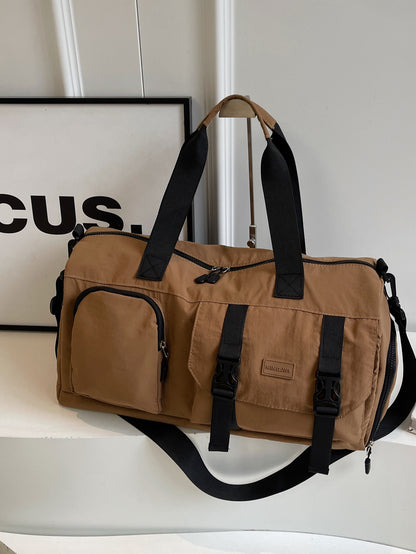 Travel Duffel Bag Sport Gym Bag Polyester Tote Bag Swimming Bag with Shoe Pouch&Wet Pocket