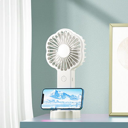Flower Shape Mini Handheld Fan with Phone Stand