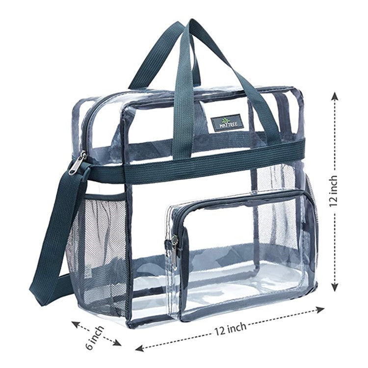 Women`s PVC Transparent Clutch Clear Tote Bag Crossbody Bag with Strap Stadium Approved Bag