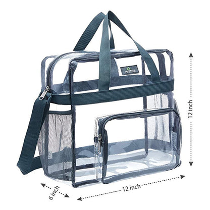 Women`s PVC Transparent Clutch Clear Tote Bag Crossbody Bag with Strap Stadium Approved Bag