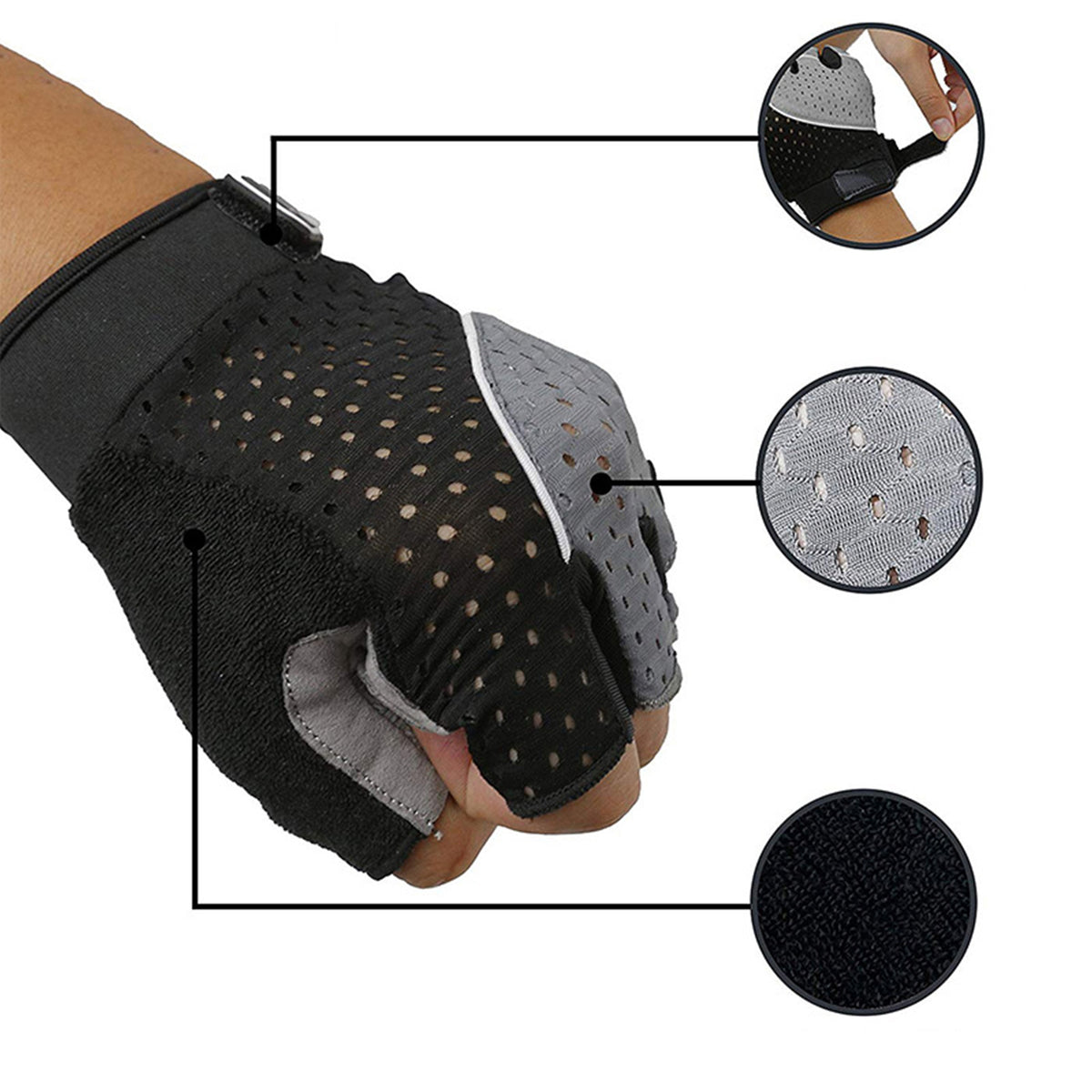 Training Gloves Half Finger Gloves Full Palm Protection Gym Workout Gloves