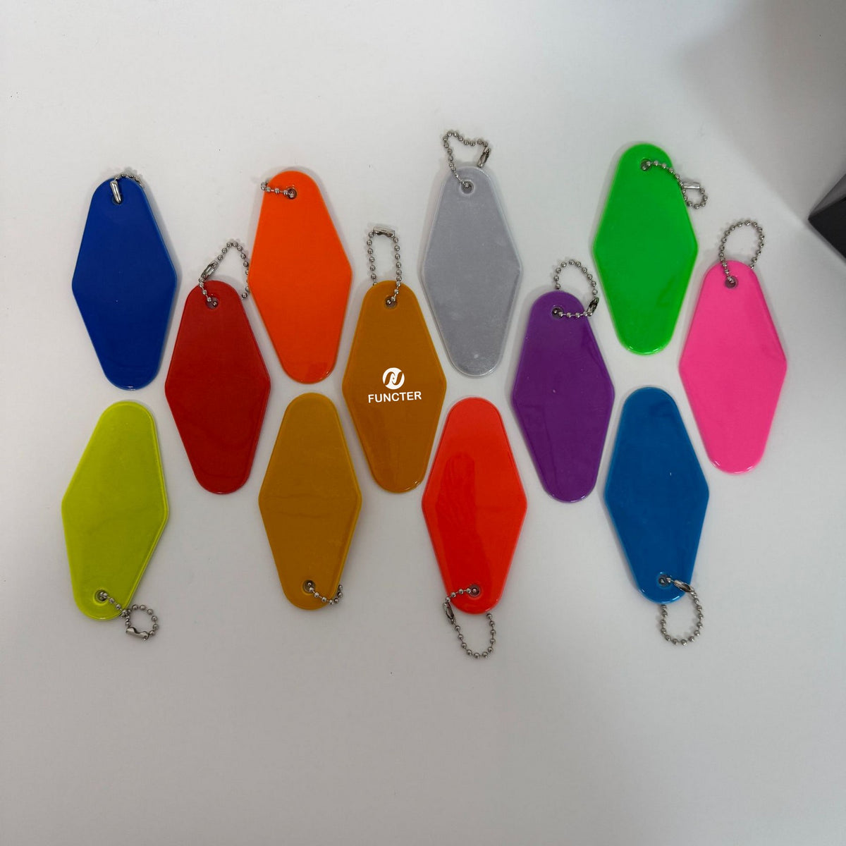 Diamond Shaped Reflective Key Tag