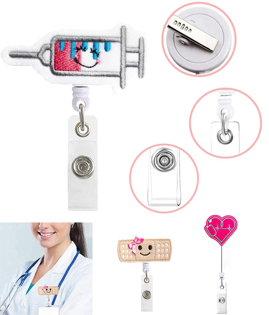 Custom Felt Embroidery Pull Reel/Badge Reel