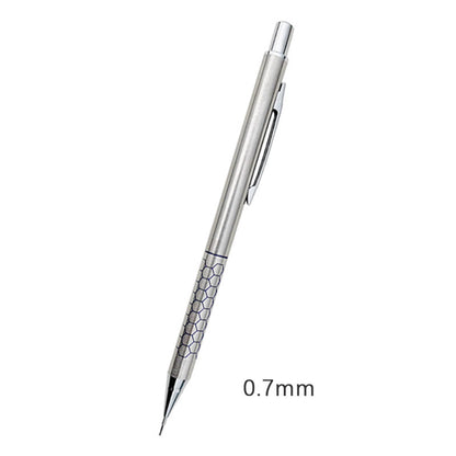 Stainless Steel Net Pattern Surface Mechanical Pencil 0.7 mm Pencil Lead