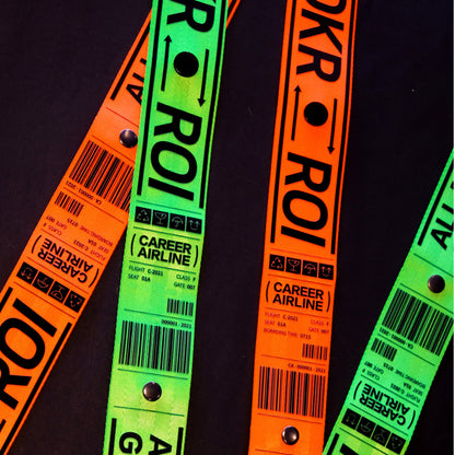 Custom 1.97" W Polyester Reflective ID Ribbon Tag Bicycle Pendant