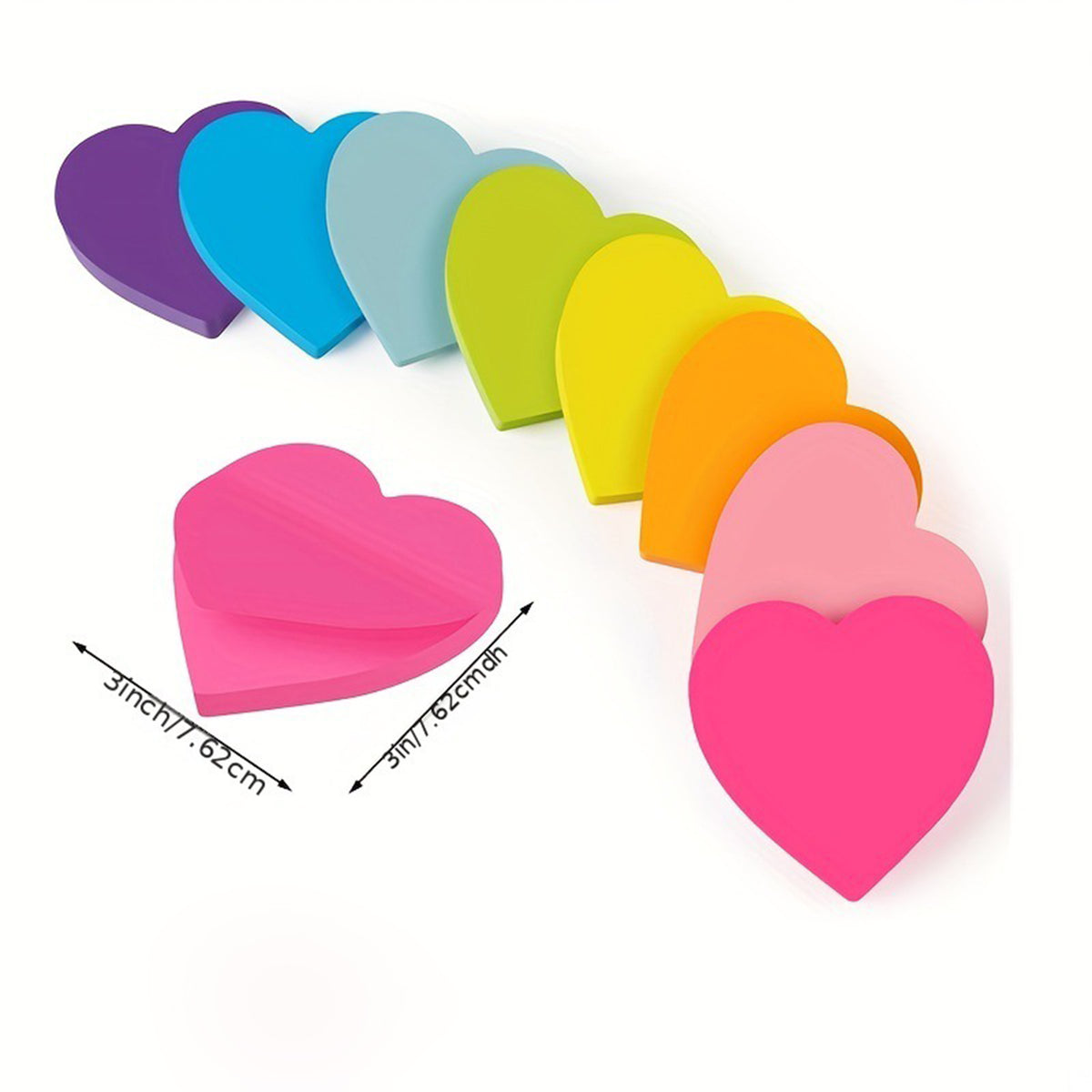 82 Sheets Adhesive Love Shape Sticky Notes for Work, School, Office