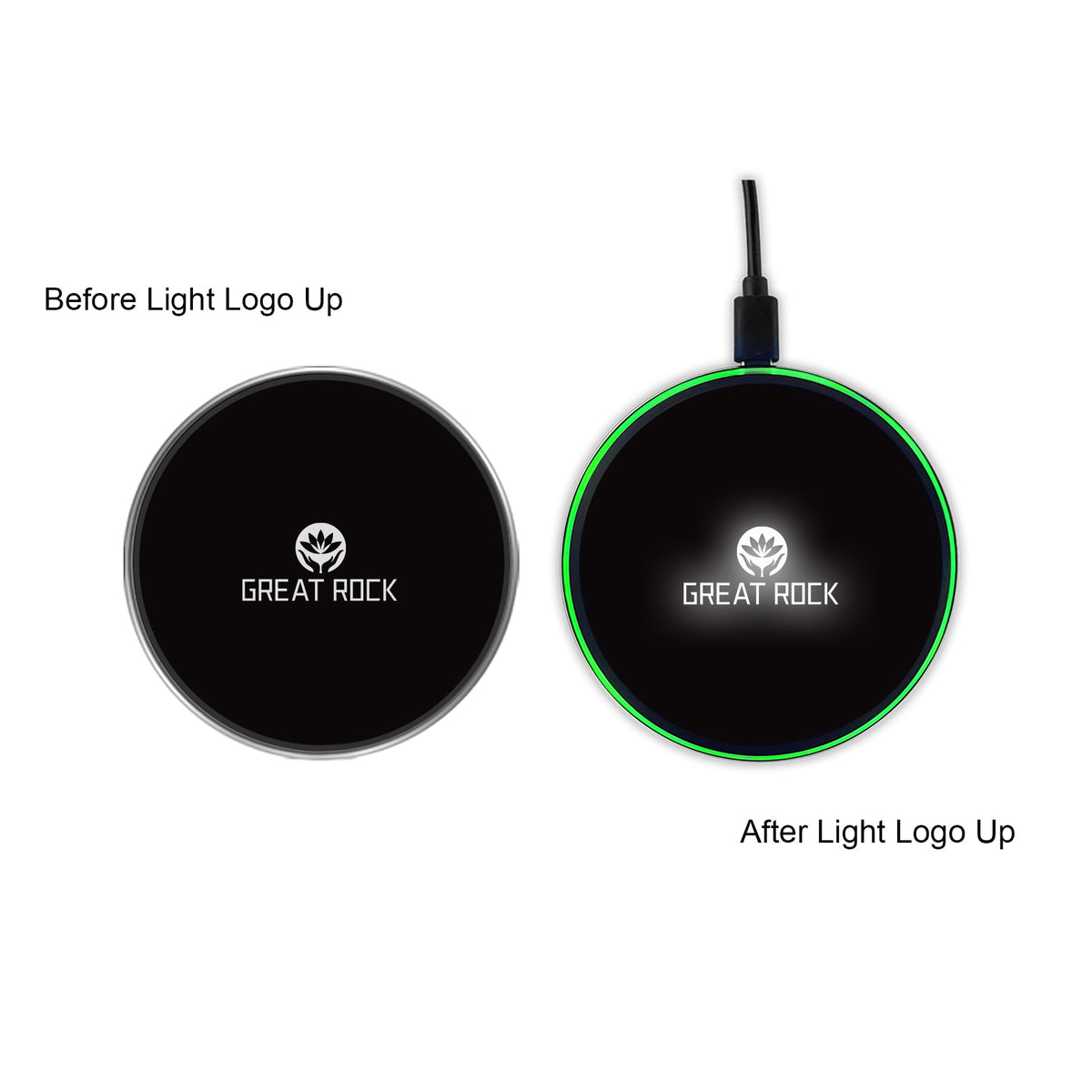 Flashing LED Light Up Wireless Charger (White Light)