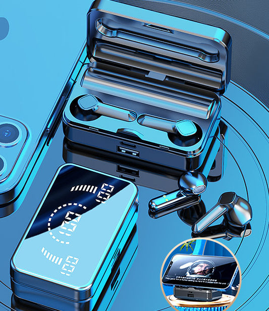 Mirror Surface TWS Earbuds W/800 mAh Power Bank