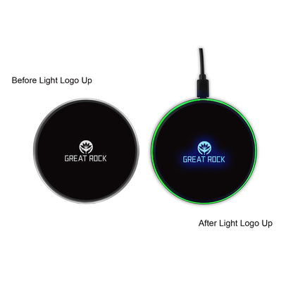 Flashing LED Light Up Wireless Charger (Blue Light)
