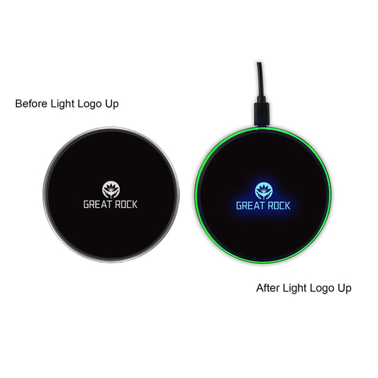 Flashing LED Light Up Wireless Charger (Blue Light)