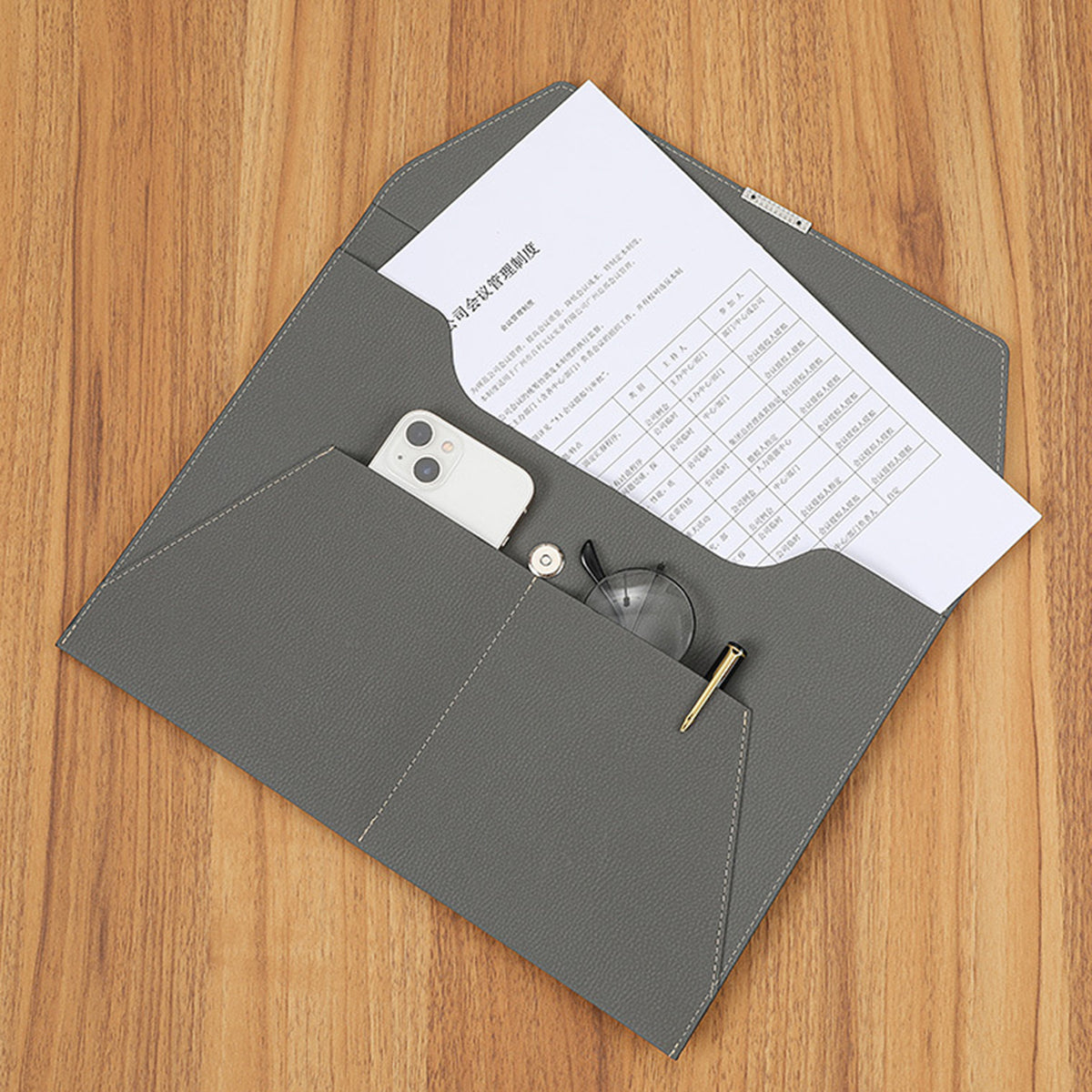 PU Leather A4 File Holder File Envelope