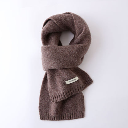 63'' 100% Lamb Wool Plain Scarf Solid Color Wool Scarf Knitted Scarf for Men and Women