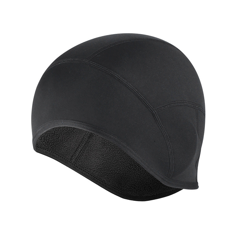 Winter Helmet Liner Skull Cap with Ear Cover Fleece Lined Warm Cycling Hat Thermal Hat Beanie
