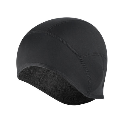 Winter Helmet Liner Skull Cap with Ear Cover Fleece Lined Warm Cycling Hat Thermal Hat Beanie