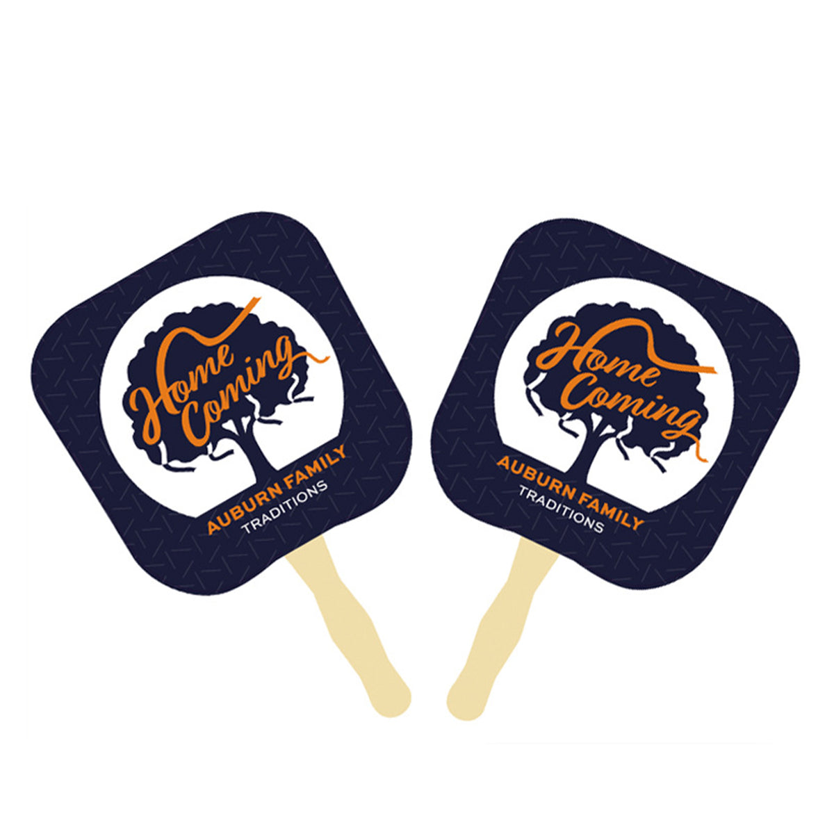 Costom Shape Church Fans W/ Wood Handle