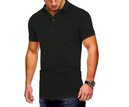 Men's Regular-fit Short-Sleeve Polyester Lapel Polo Shirt