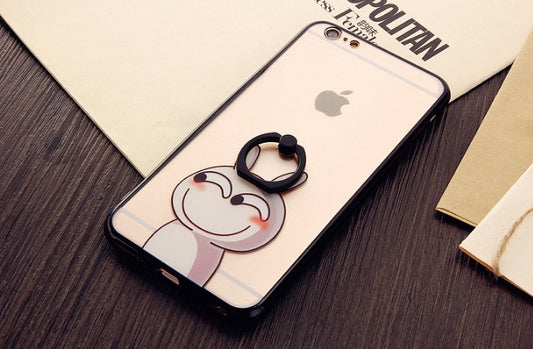 Transparent Phone Case w/Finger Buckle For Smart Phone