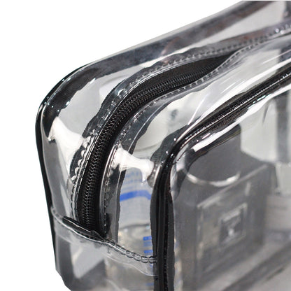 PVC Zippered Toiletry Makeup Bag Handle Bag
