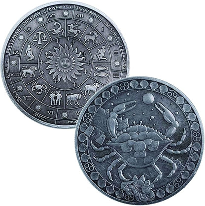 1.8" Custom Commemorative Coins 12 Constellation Challenge Coin Lucky Coin Birthday Present Gift