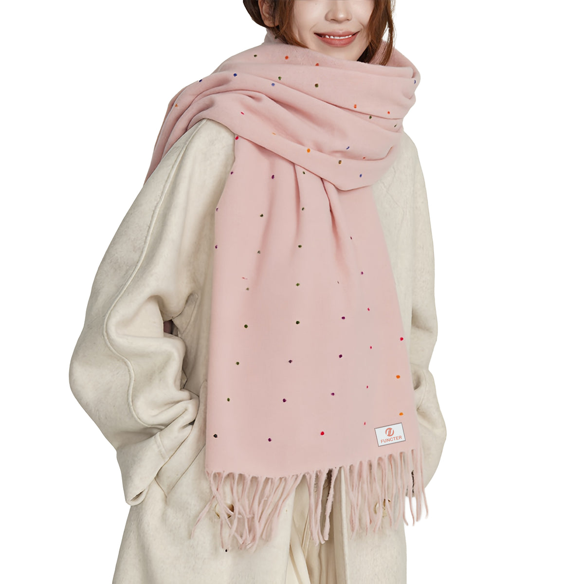 Confetti Faux Cashmere (Polyester) Scarf – 26.8"x 70.9"