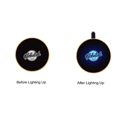 Bamboo Flashing LED Light Up Wireless Charger (Blue Light)