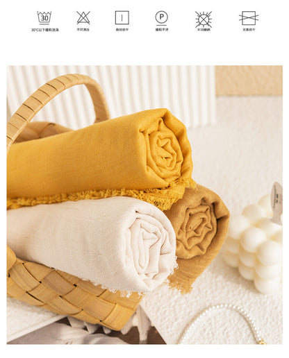 75'' Linen Feeling Scarf Pashmina Shawls Wraps Short Fringed Scarf Long Headscarf - Embroider