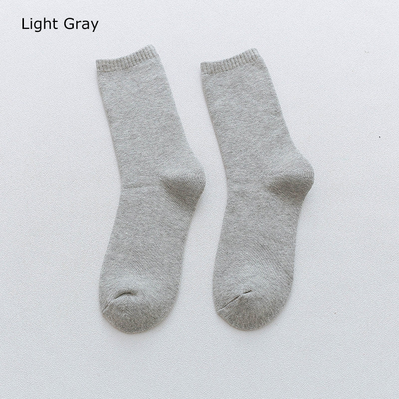 Men Casual Cotton Socks Mid-calf Length Socks For Adult Stretch Crew Socks Thick Warm Sock