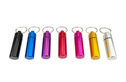 Small Container Keychain/Aluminium Alloy Cylinder/Sealed Earplug Bottle/Storage Bottle
