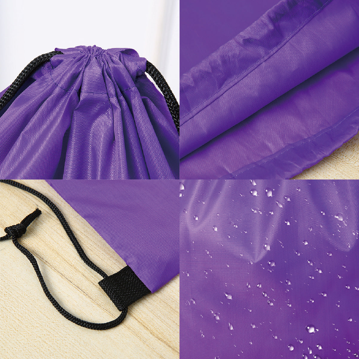 16.6" x 13.4" Polyester Drawstring Backpack Foldable Storage Bag
