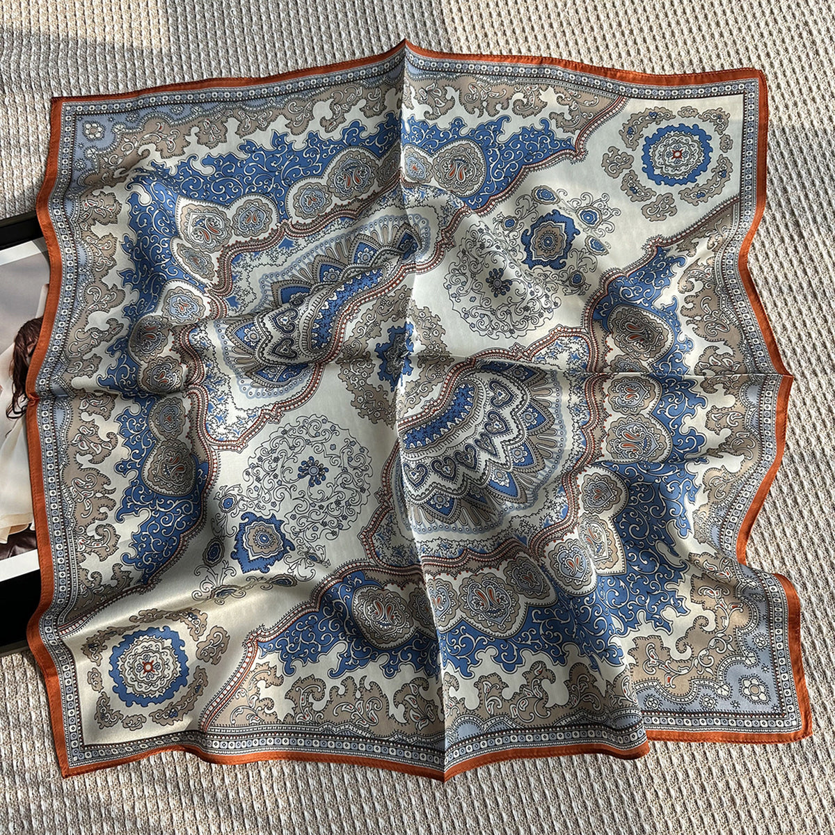 Custom 26" x 26" 100% Mulberry Silk Neck Scarf Silk Satin Handbag Wrap