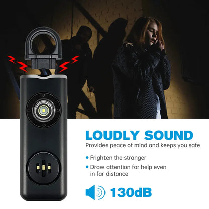 Rechargeable Safety Alarm Keychain with Strobe Light
