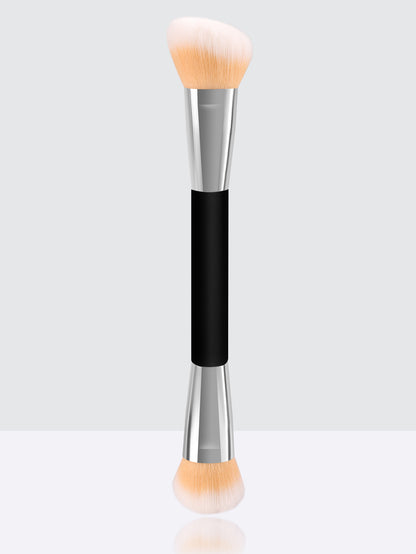 Double Ended Foundation Makeup Brush For Liquid, Cream, Blending, Buffing, Concealer