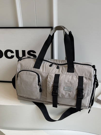 Travel Duffel Bag Sport Gym Bag Polyester Tote Bag Swimming Bag with Shoe Pouch&Wet Pocket