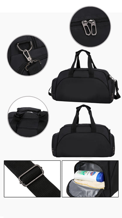 Wet and Dry Separated Nylon Tote Bag Swimming Bag Gym Bag for Beach/Fitness/Travel(Size M)