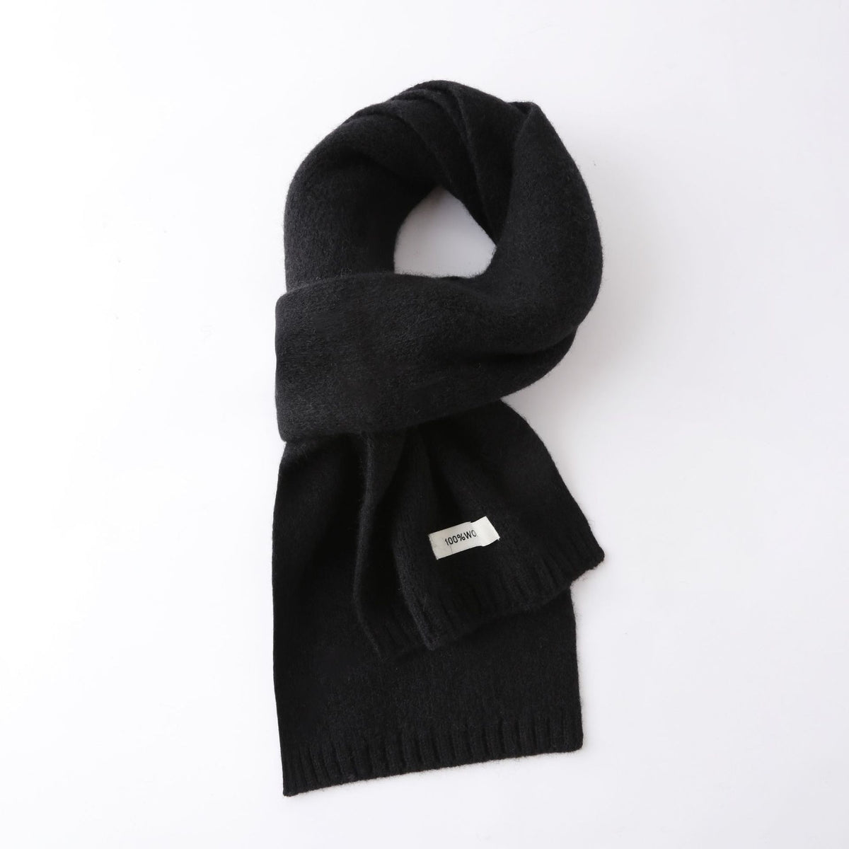 63'' 100% Lamb Wool Plain Scarf Solid Color Wool Scarf Knitted Scarf for Men and Women