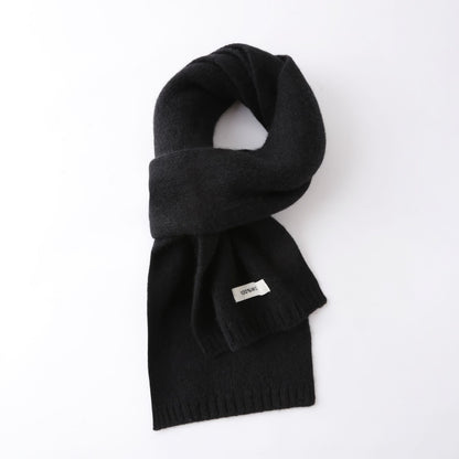 63'' 100% Lamb Wool Plain Scarf Solid Color Wool Scarf Knitted Scarf for Men and Women