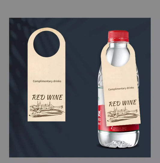 2.15'' X 5'' Paper Hotel Mineral Water Bottle Hang Tags
